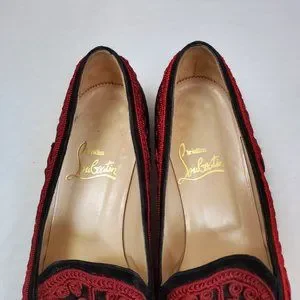 靴 ChristianLouboutin SAKOUETTE MAROC FLAT CHRISTIAN LOUBOUTIN Embroidered Suede Sakouette Maroc